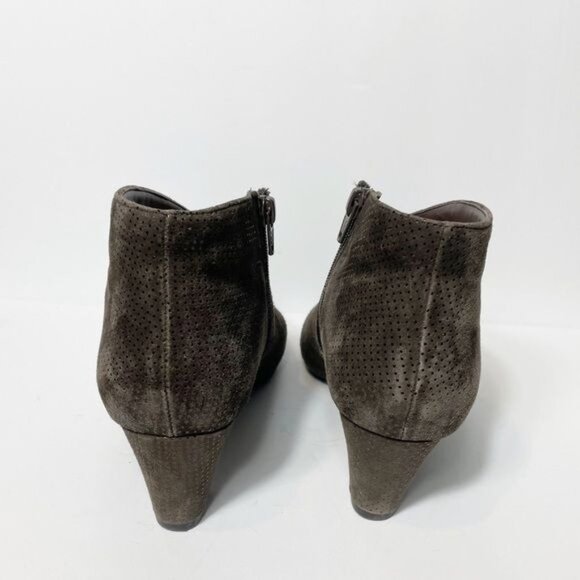 David Tate Fame Metallic Brown Perforated Leather Ankle Boots Size 7.5 - Picture 7 of 11